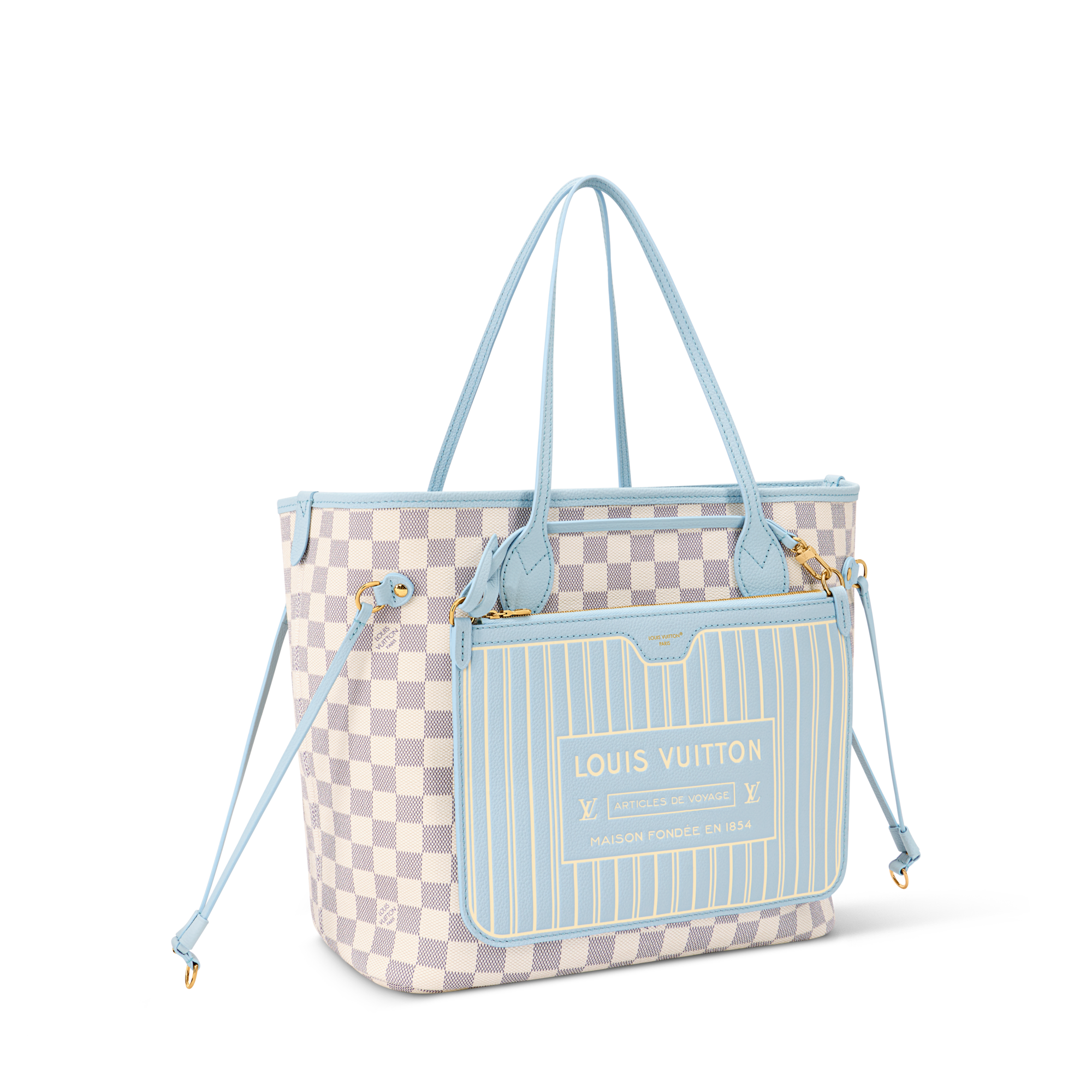 Neverfull Inside Out MM Damier Azur Canvas - Women Bags | LOUIS